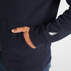 LOGO FULL-ZIP HOODIE,Navy,large