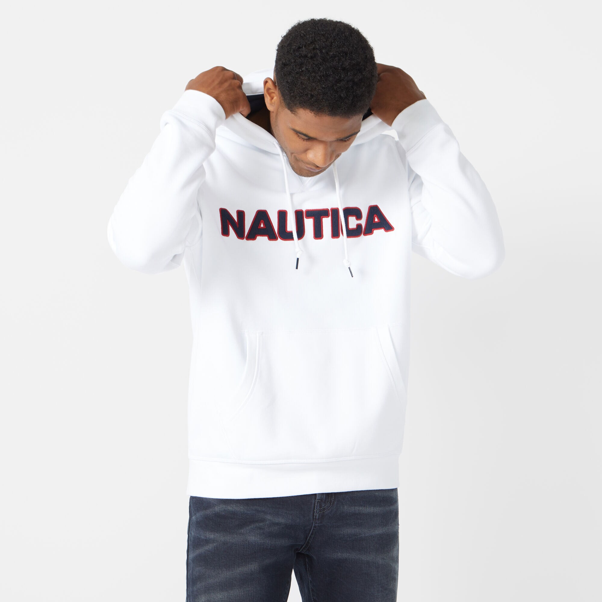 PULLOVER LOGO HOODIE,Bright White,large