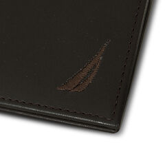 Logo Leather Bifold Wallet,Brown Stone,large