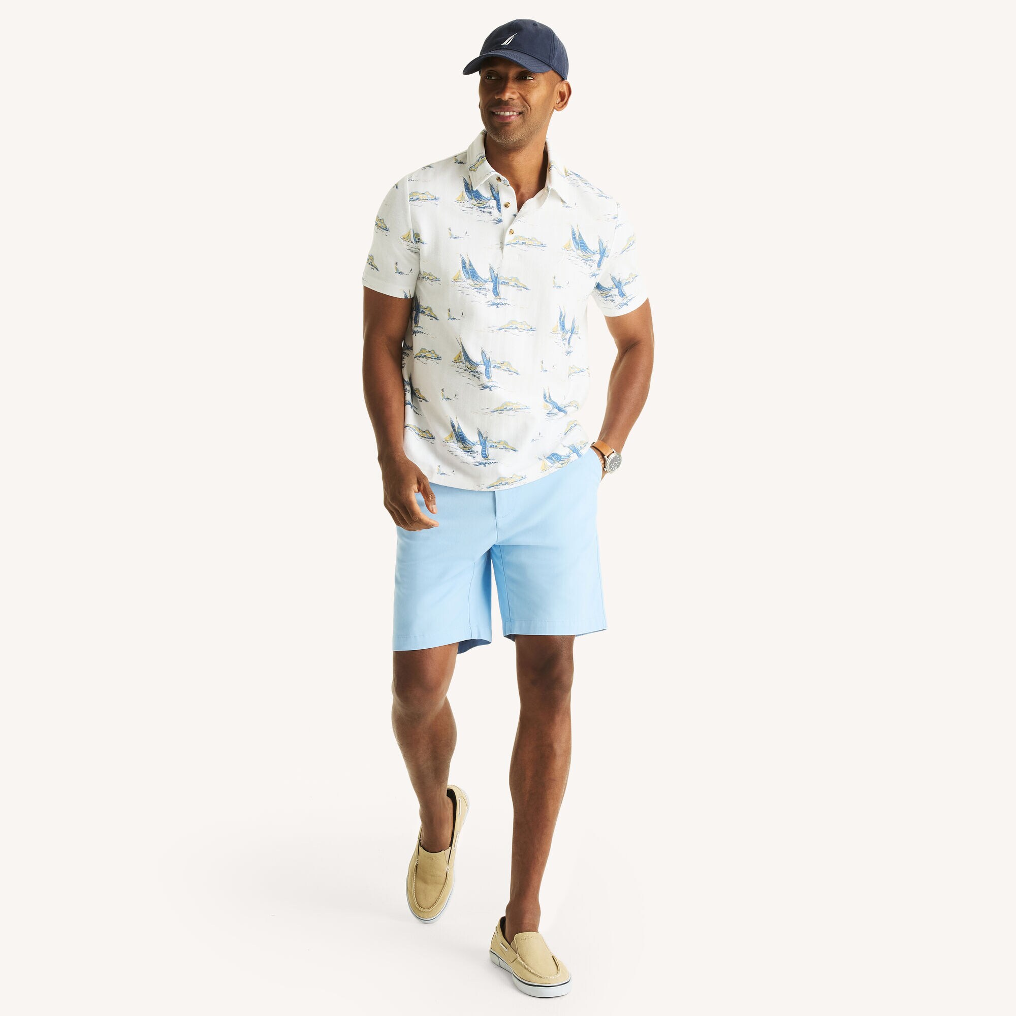 8.5" Stretch Deck Short,Azure Blue,large