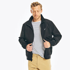 LIGHTWEIGHT RAINBREAKER BOMBER JACKET,True Black,large