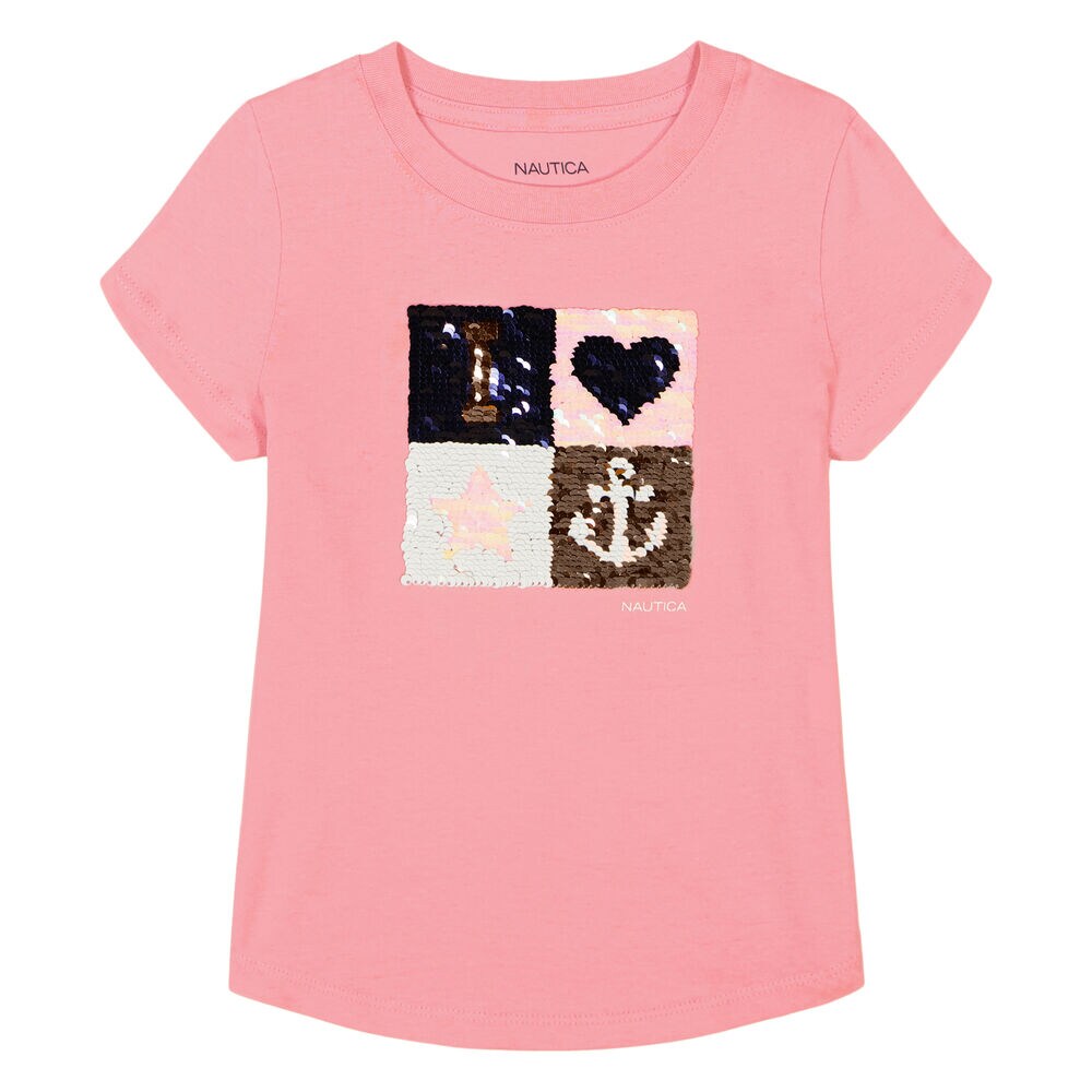 Little Girls' Icon Blocks T-Shirt (4-6X),Purple,large