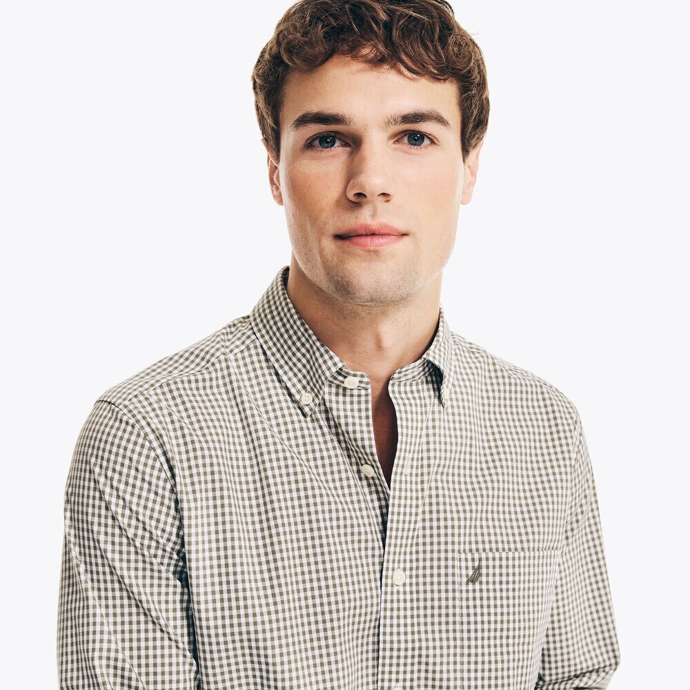 GINGHAM SHIRT,Everglades Green,large