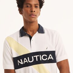 Navtech Classic Fit Colorblock Polo,Bright White,large