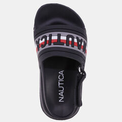 BOYS' LOGO EMBOSSED ANKLE STRAP SANDAL,Black,large