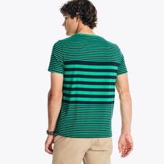 Striped Crewneck T-Shirt,Dark Dill,large