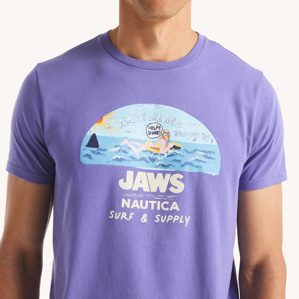 JAWS x Nautica Graphic T-Shirt,Purple Pennant,large