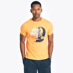 SUSTAINABLY CRAFTED N83 GRAPHIC T-SHIRT,Orange,large