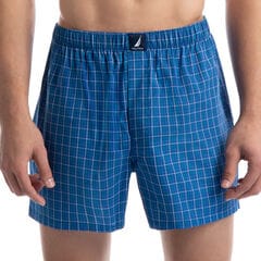 Plaid Woven Boxers,Blue Stern,large