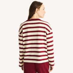 Striped Crewneck Sweatshirt,Sail White,large