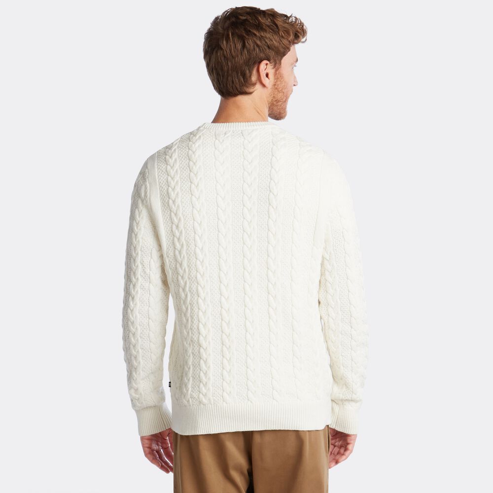 BRAND ICON CABLE-KNIT SWEATER,Marshmallow,large