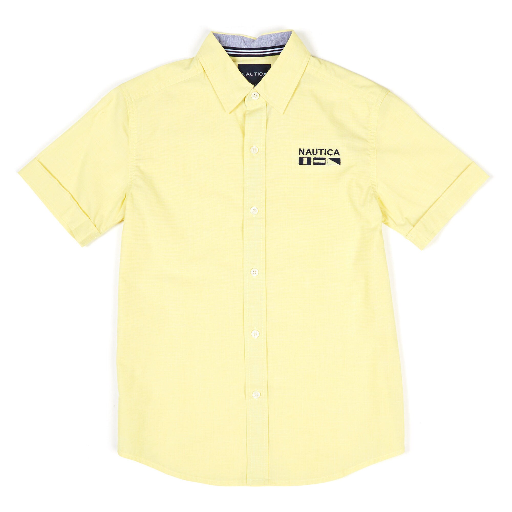 Boys' Short Sleeve Stretch Button Down (8-20),Firefly,large