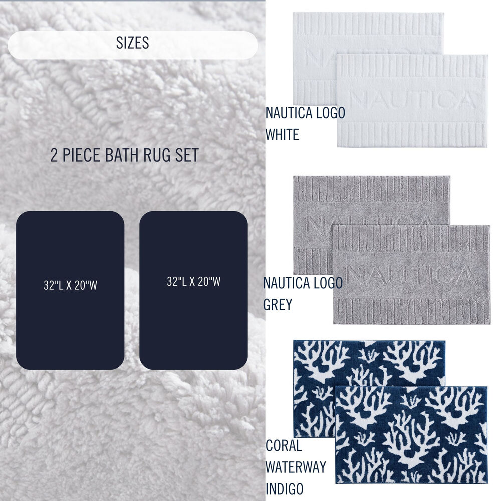 Logo Grey Bath Rug Set,Rust,large