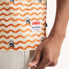 JAWS x Nautica Printed Short-Sleeve Camp Shirt,Nasturtium,large