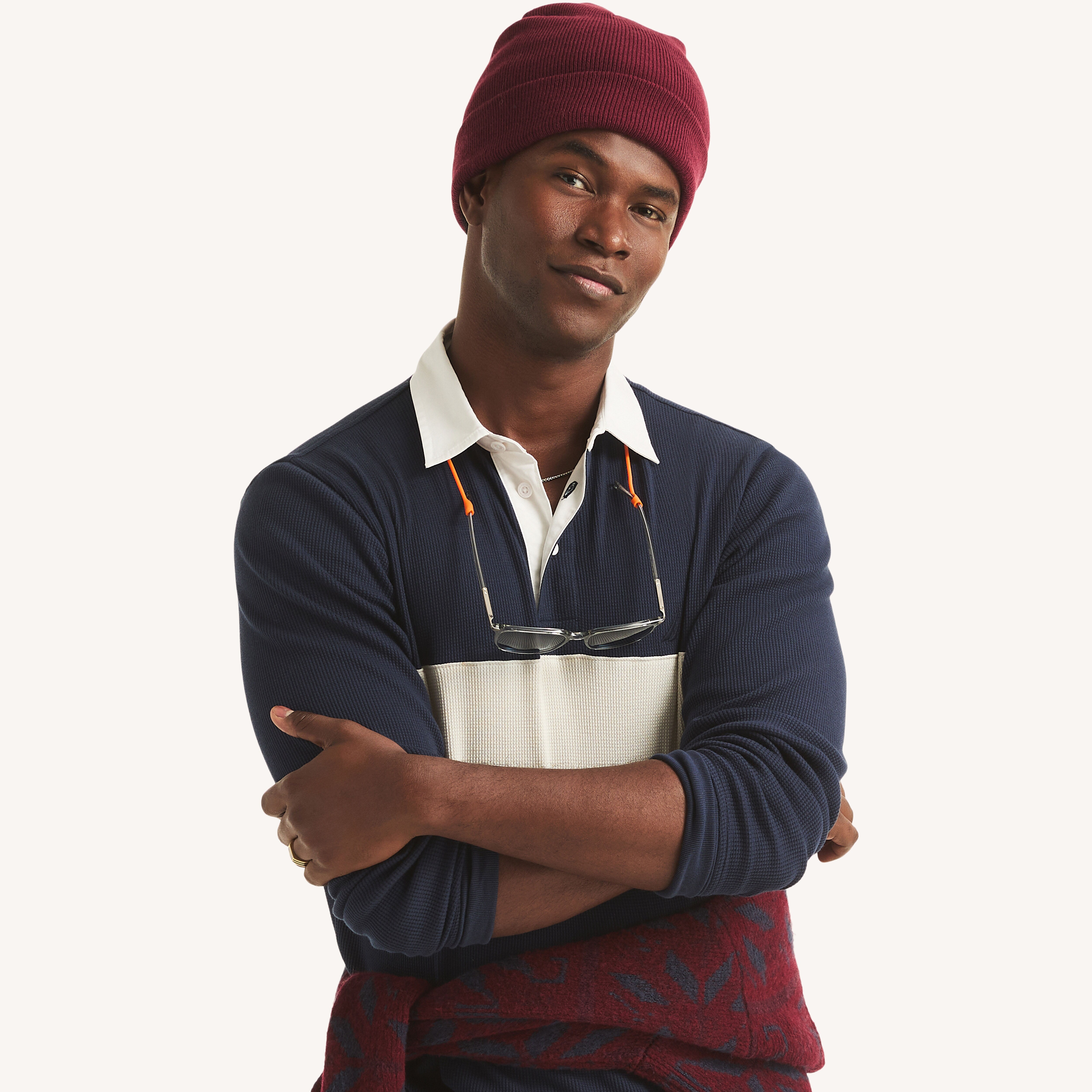 バーク　メンズ Classic Fit Striped Seersucker Polo | Nautica