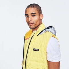 COMPETITION COLORBLOCK PUFFER VEST,Old Gold,large