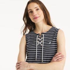 Striped Dress,Navy,large
