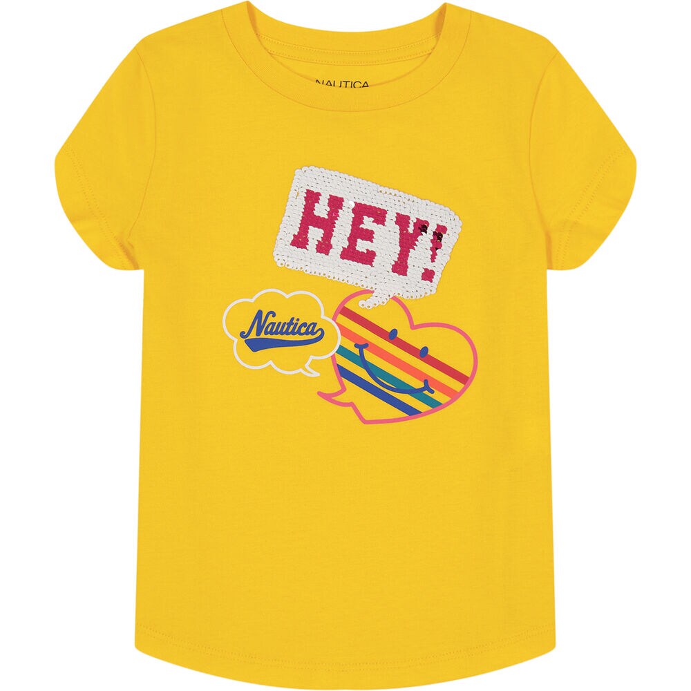 Girls' Hey Nautica T-Shirt (7-16),Neon Yellow,large