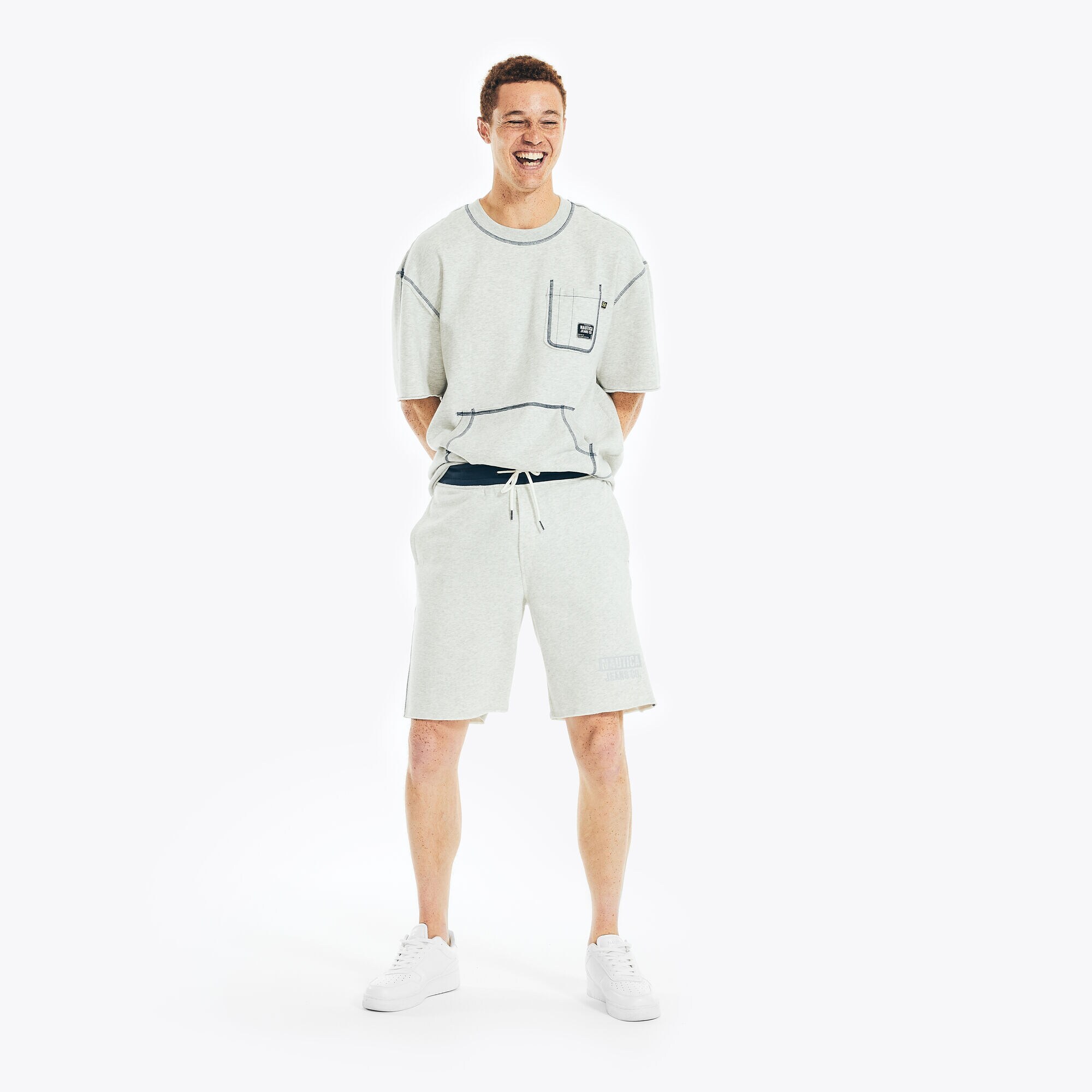 NAUTICA JEANS CO. 10" KNIT SHORT,Charcoal,large