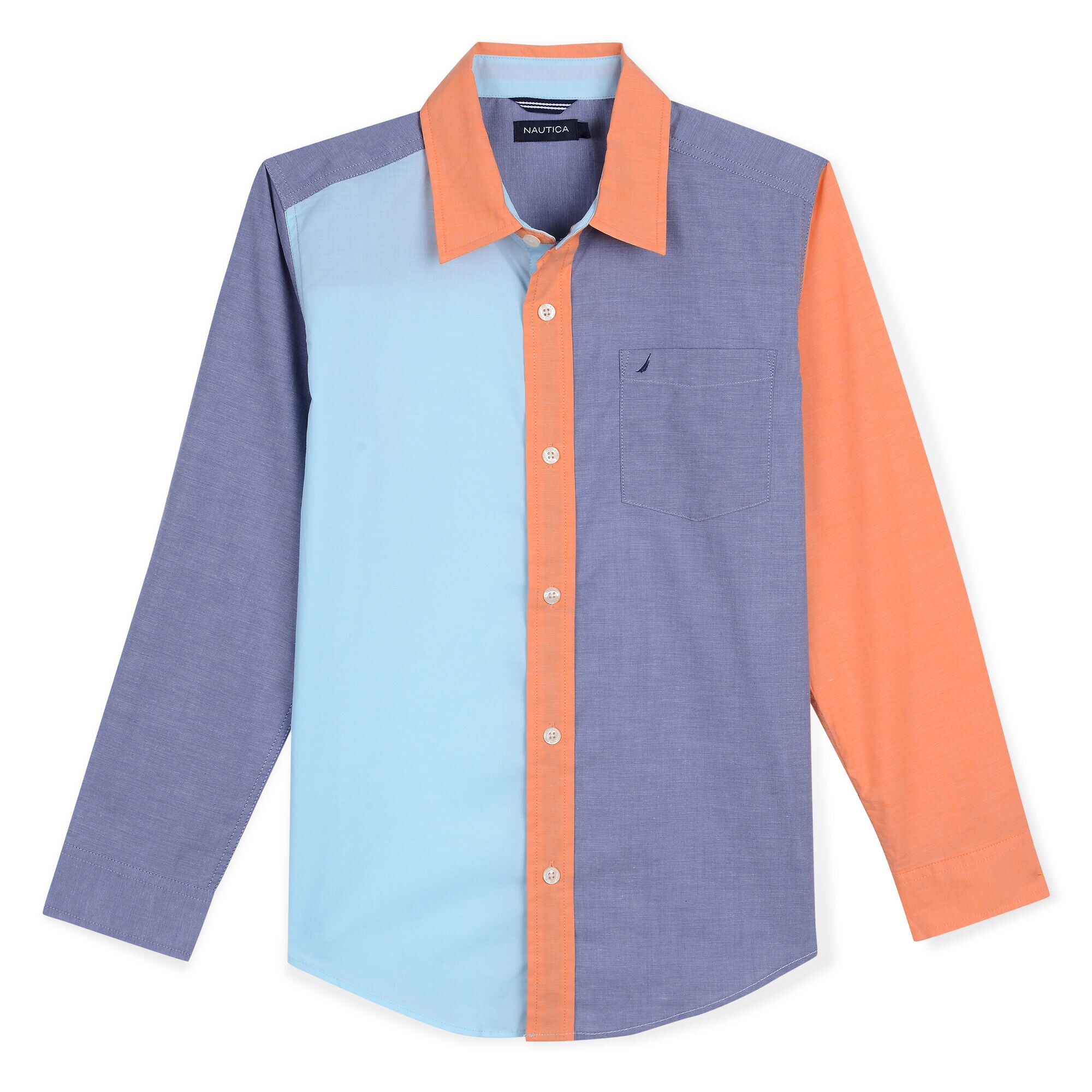 Toddler Boys' Makana Woven Shirt in Colorblock (2T-4T),Oyster Bay Blue,large