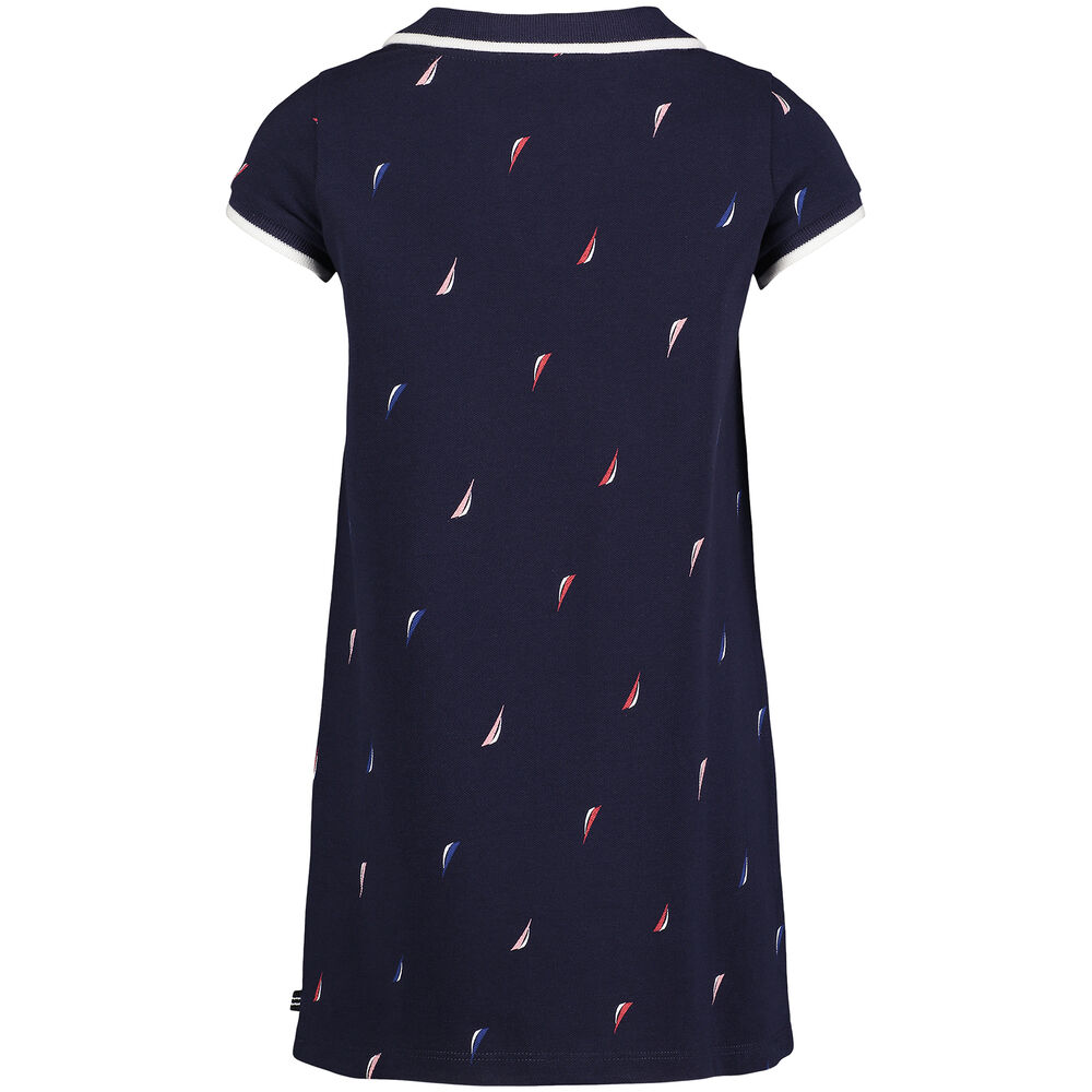 Toddler Girls' Printed Polo Dress (2T-4T),Navy,large