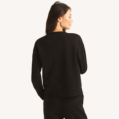 Fleece Logo Crewneck Sweatshirt,True Black,large