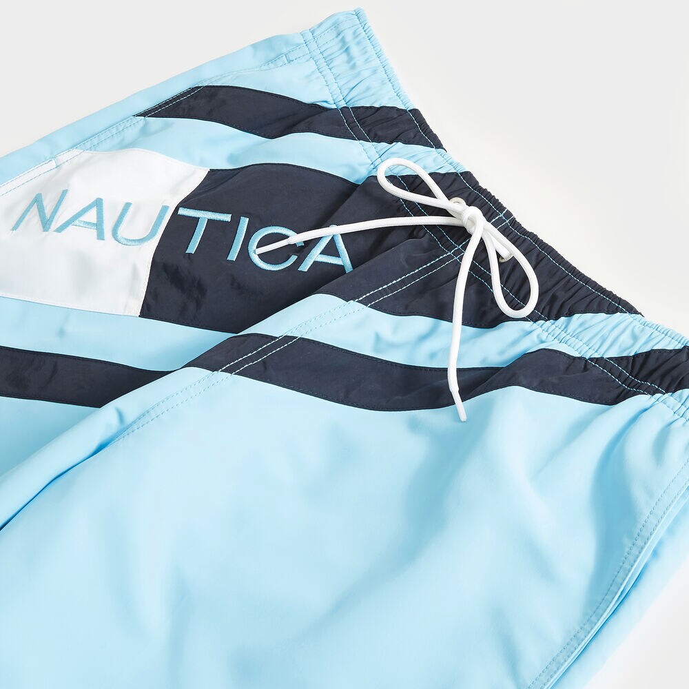 8" NEON LOGO PIECED STRIPE SWIM,Surf Water Wash,large