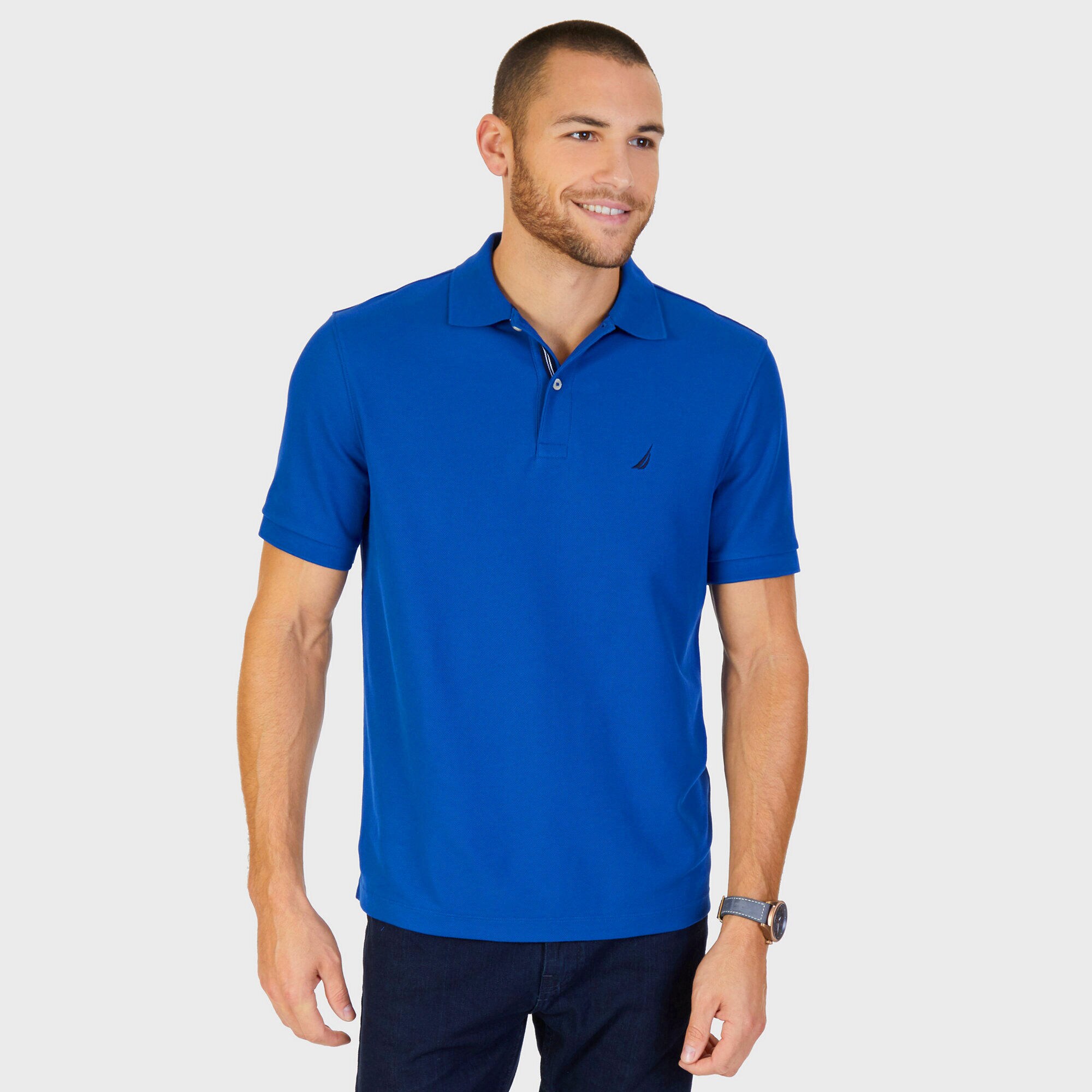 BIG & TALL STRETCH MESH POLO,J Navy,large