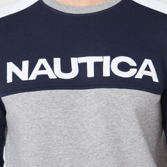 COLORBLOCK LOGO SWEATSHIRT,Navy,large
