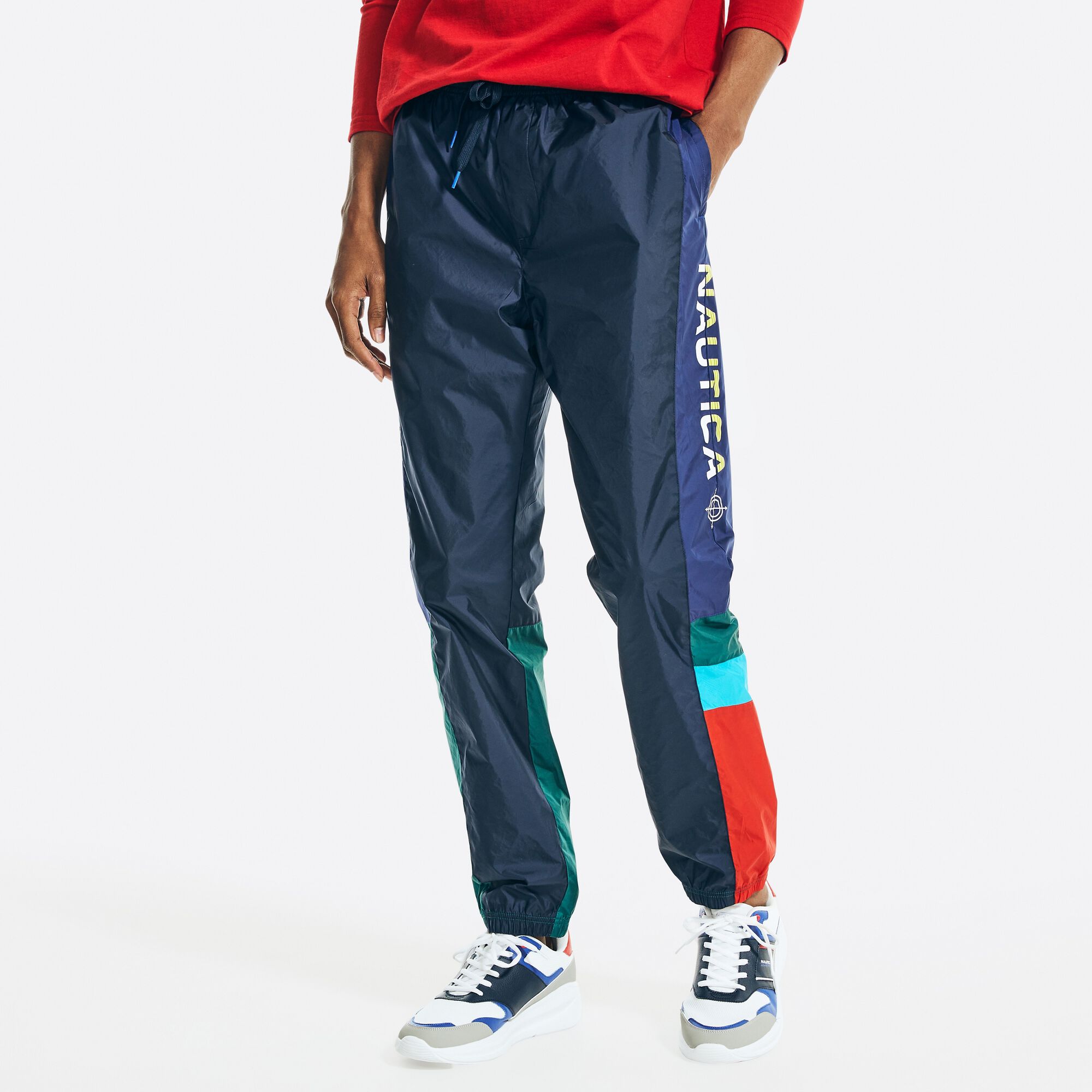 COLORBLOCK TRACK PANT,Navy,large