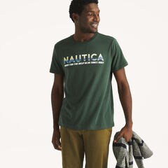 Deep Blue Graphic T-Shirt,Galley Green,large