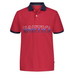 LITTLE BOYS' STRIPED LOGO POLO (4-7),Melonberry,large