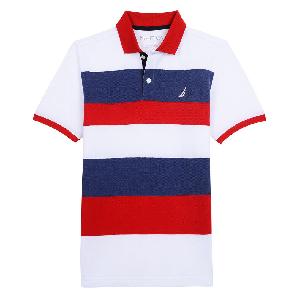 BOYS' THORNTON POLO IN STRIPE,Melonberry,large