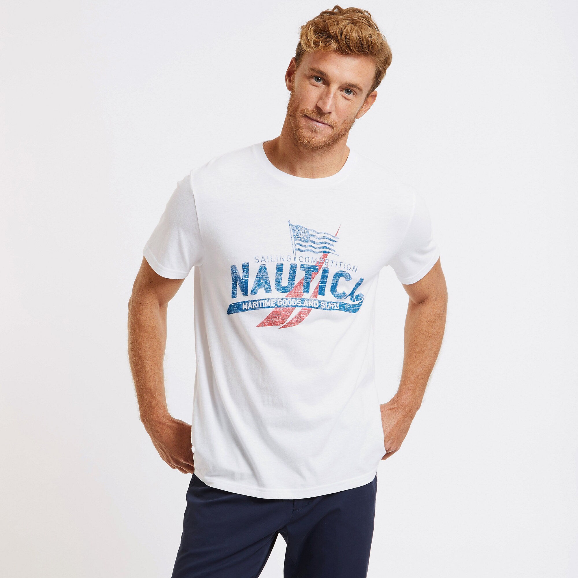 Maritime Good & Supply T-Shirt,Bright White,large