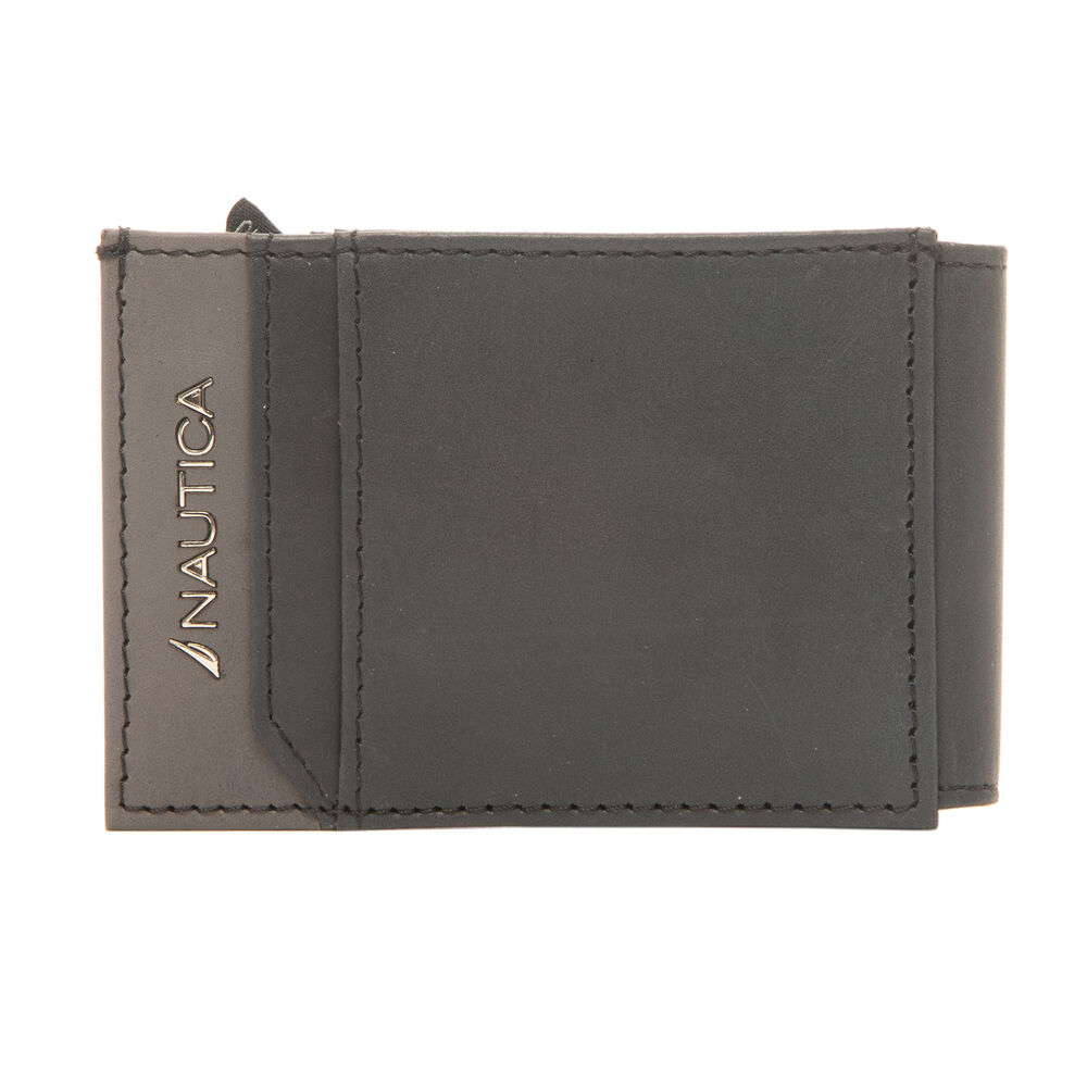 BRENDAN MAGNETIC SLIMFOLD WALLET IN BLACK,True Black,large