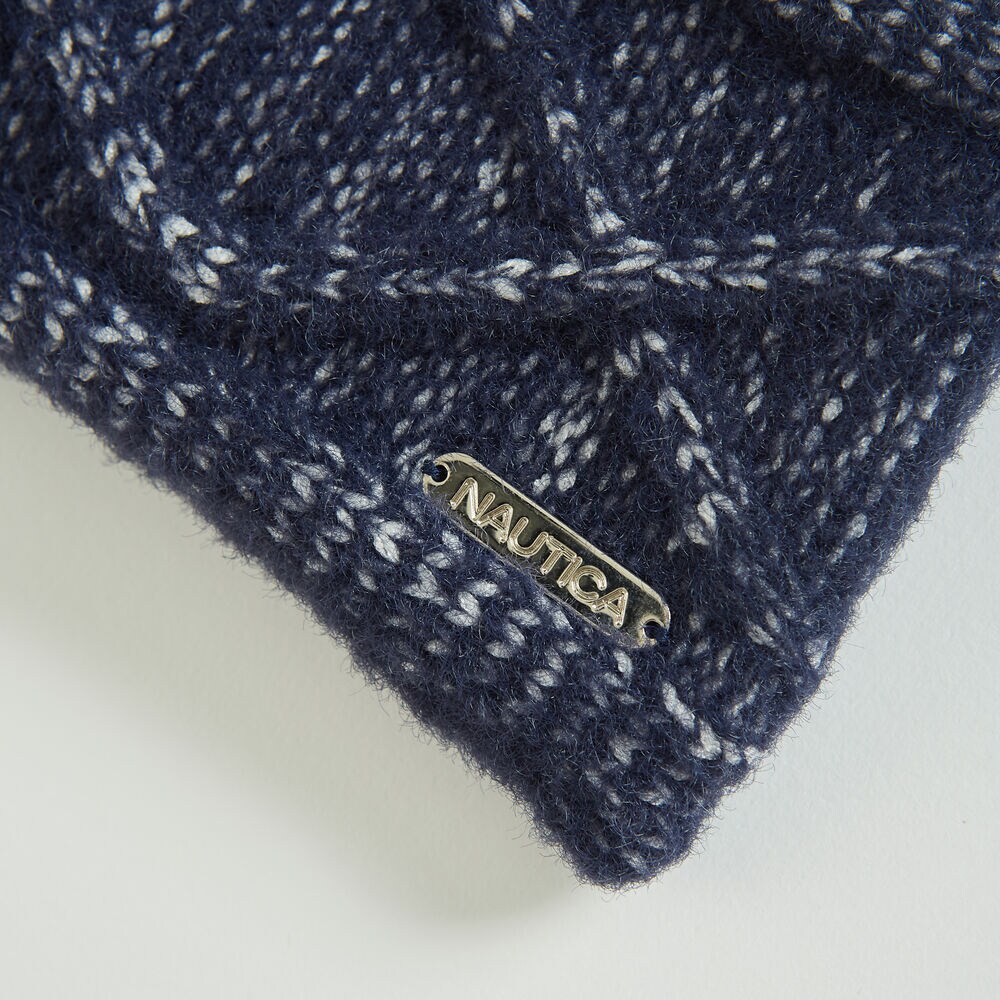 CABLE-KNIT HEADBAND,Navy,large