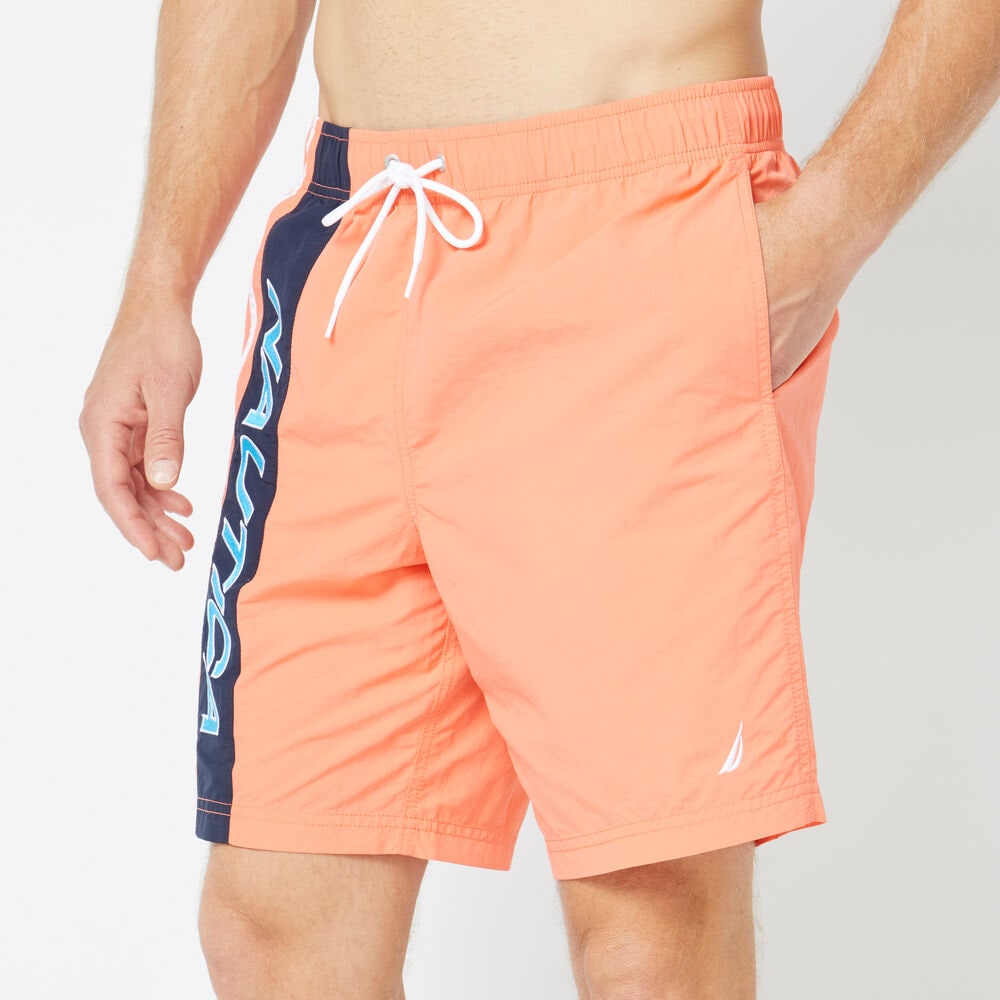 8" RACER STRIPE QUICK-DRY SWIM,Livng Coral,large