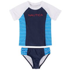 GIRLS' RASH GUARD SET (8-16),Navy,large