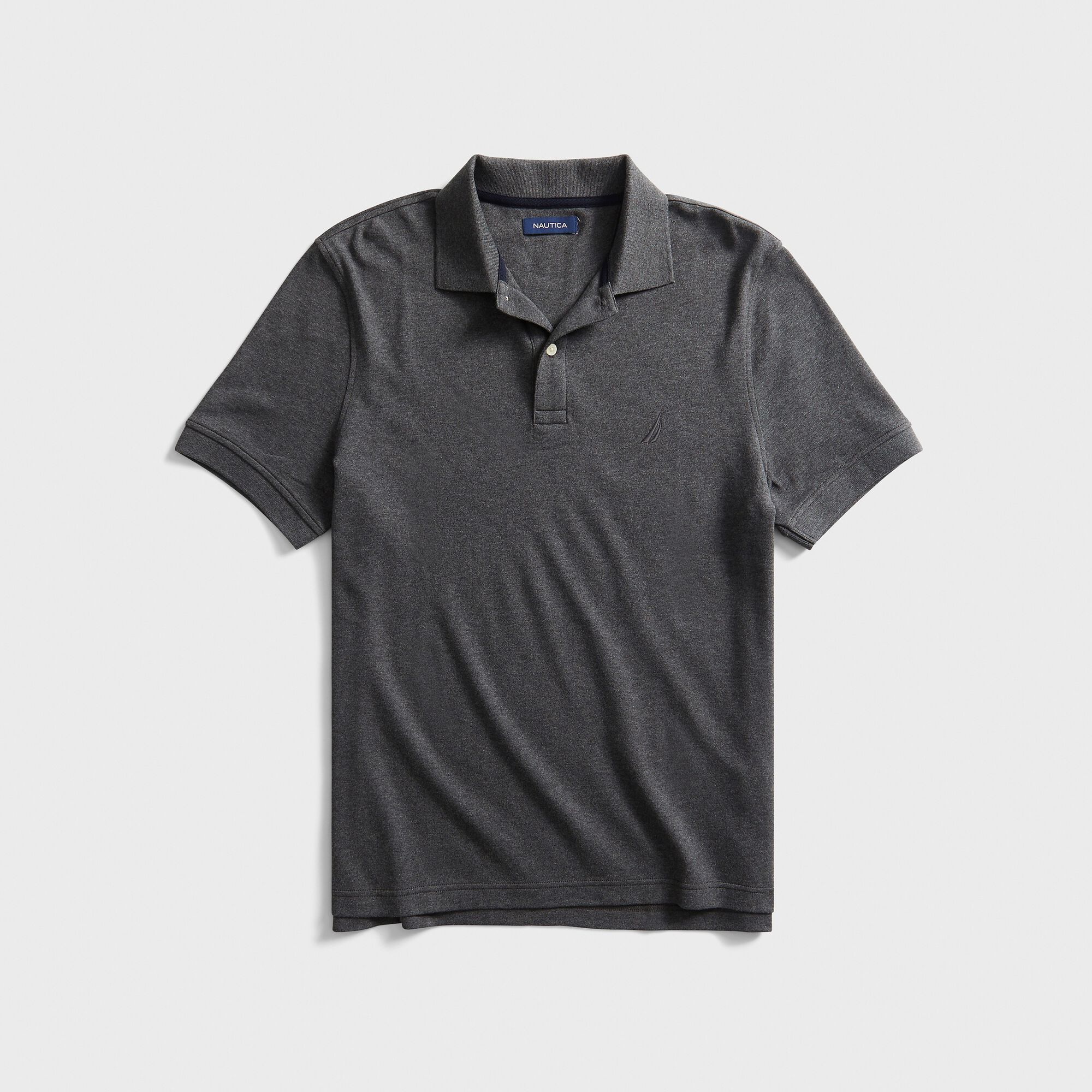 BIG & TALL CLASSIC FIT INTERLOCK POLO,Charcoal Heather,large
