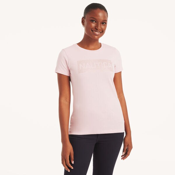 Rhinestone Logo Graphic T-Shirt