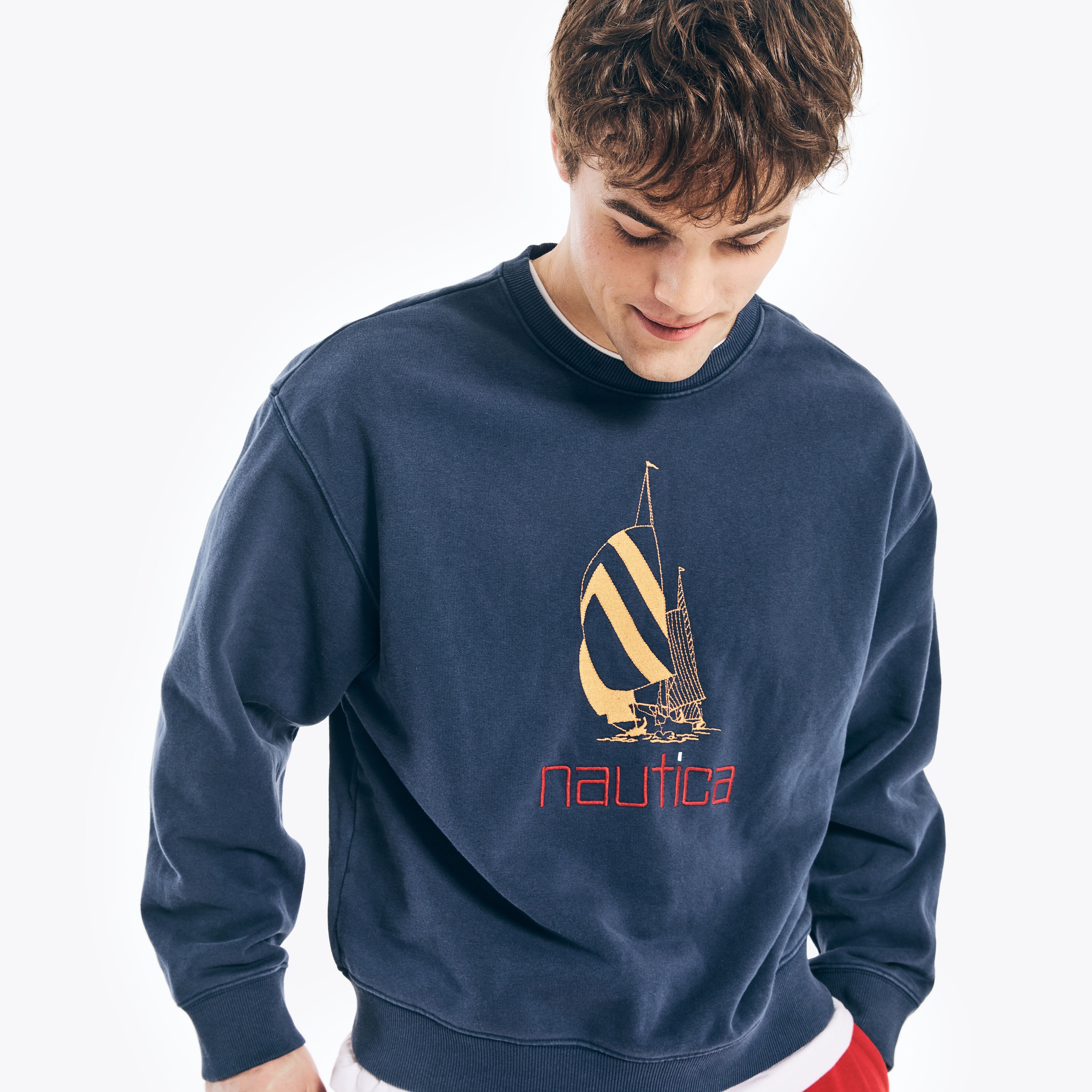 Nautica Men's Reissue Crewneck Sweater Peacoat, M - Shop Fall and Winter Styles