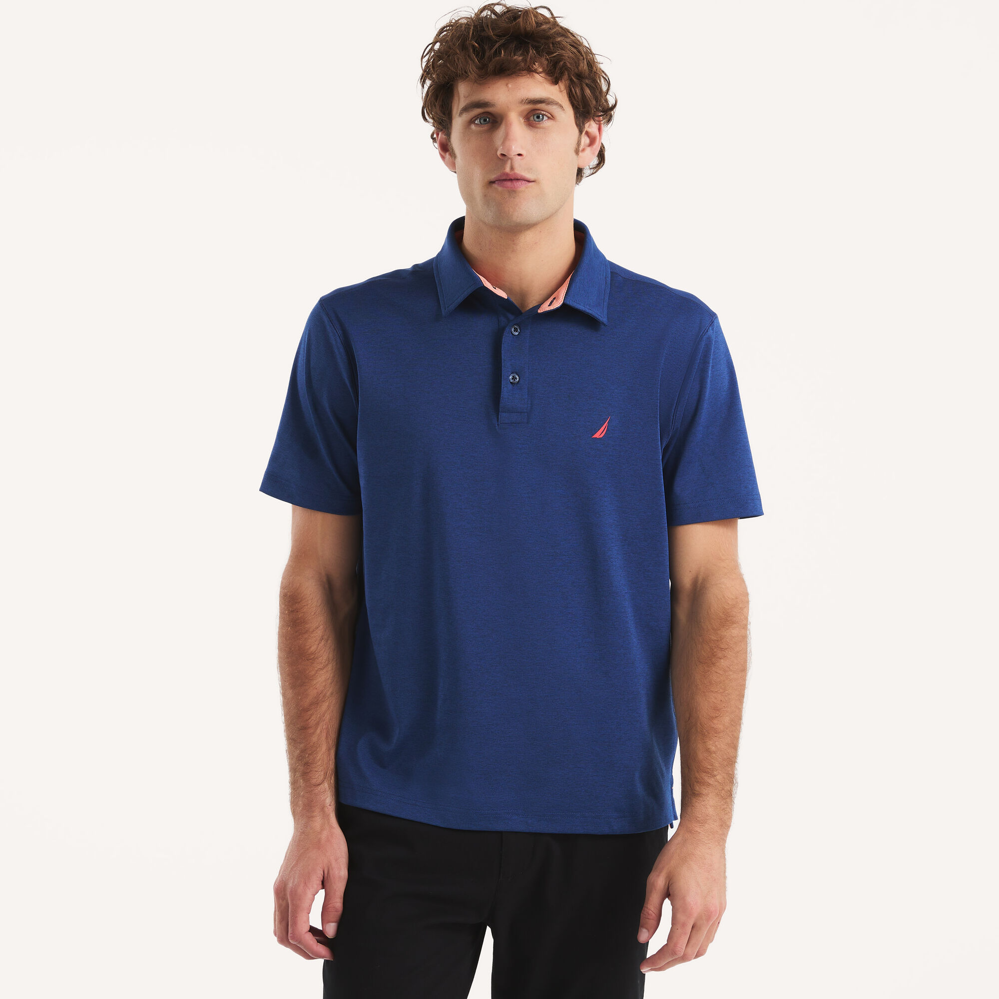 Classic Fit Interlock Polo,Estate Blue,large
