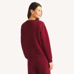 Fleece Logo Crewneck Sweatshirt,Rogue Red,large