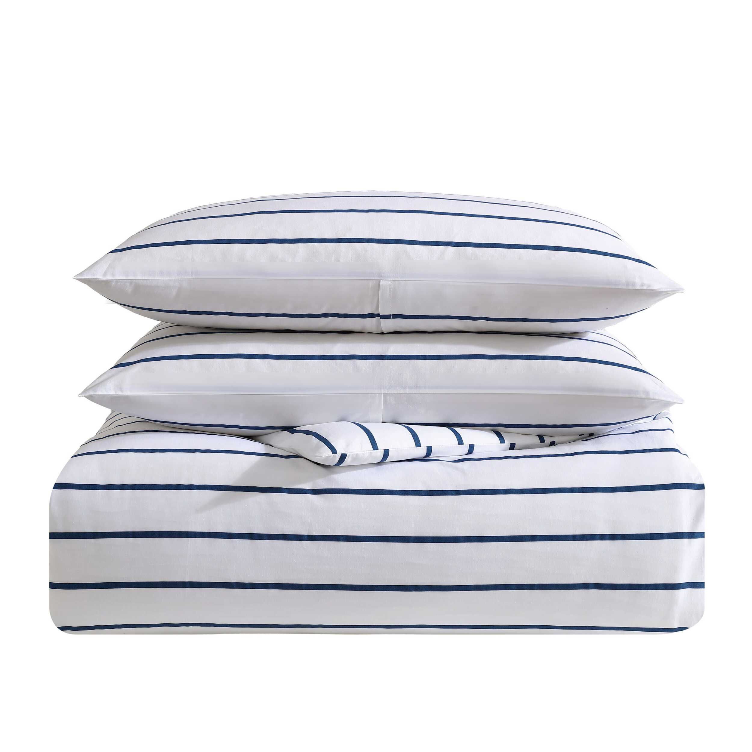 Nautica Brenton Stripe Navy Twin Duvet Cover Set