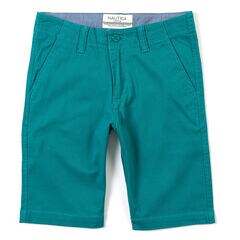 Boys' Flat Front Shorts (8-20),Tartan Green,large