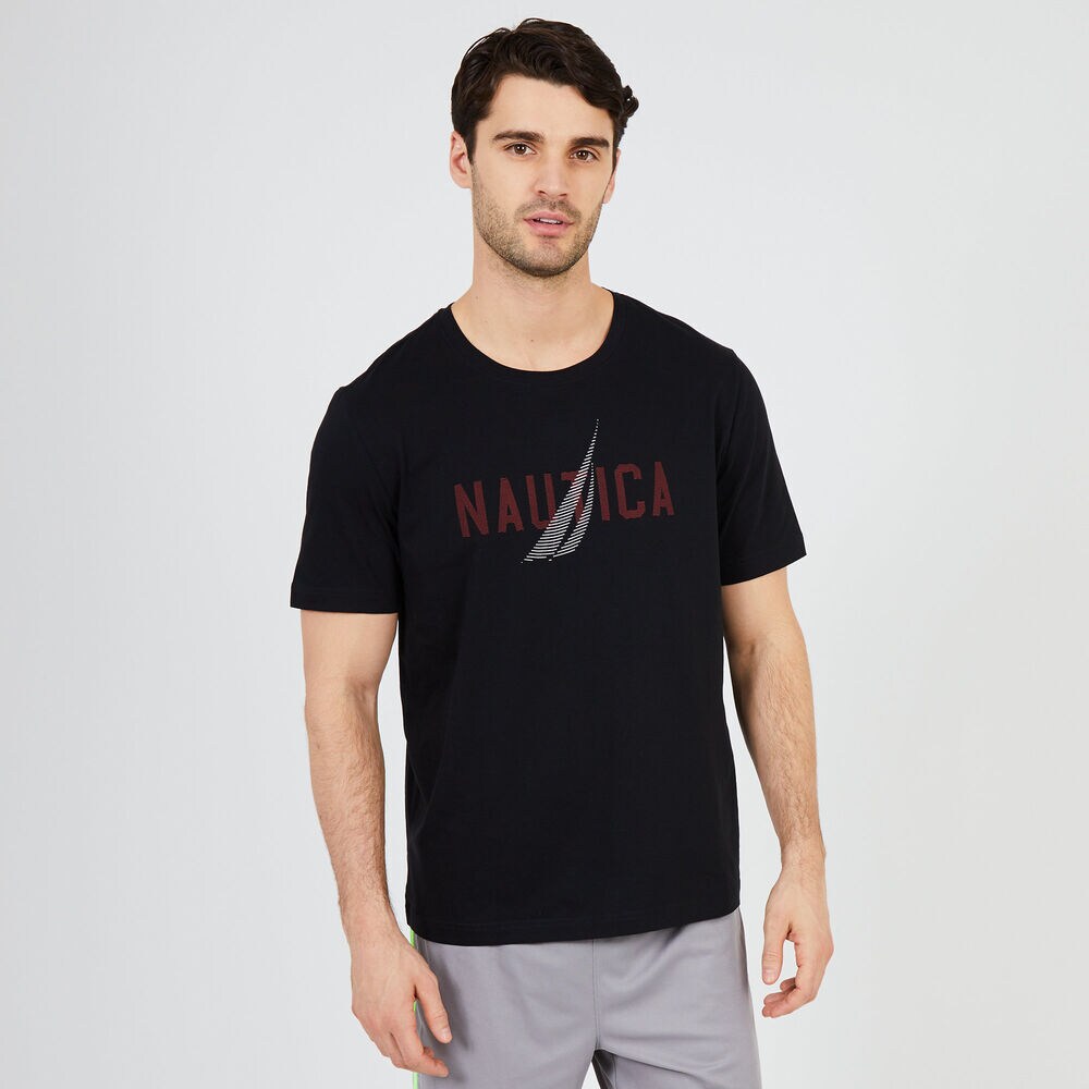 brand icon Short Sleeve Sleep T-Shirt,True Black,large