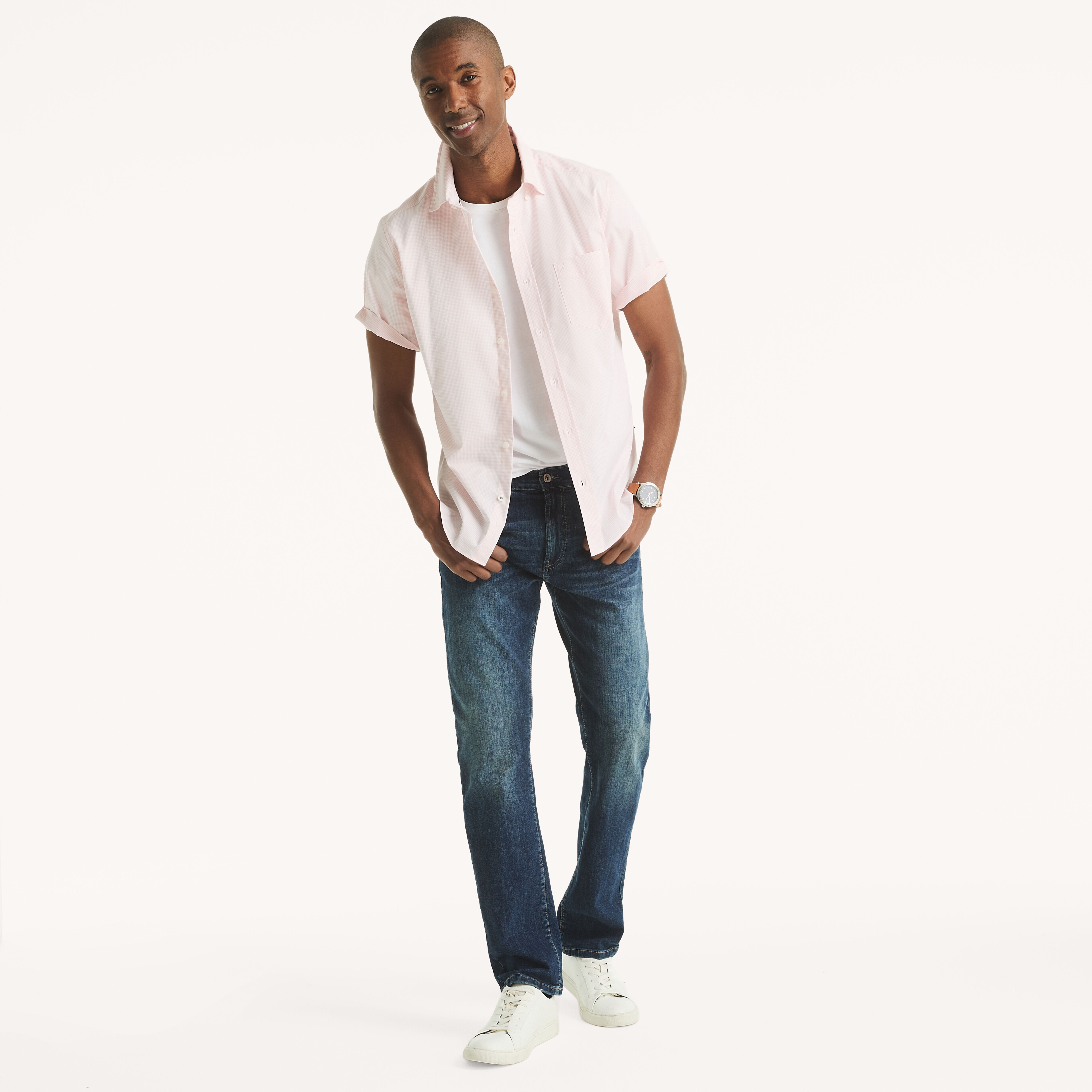 Classic Fit Wrinkle-Resistant Plaid Short-Sleeve Shirt | Nautica