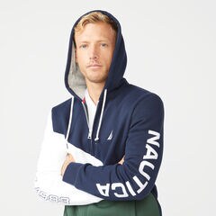FULL-ZIP FLEECE HOODIE,Navy,large
