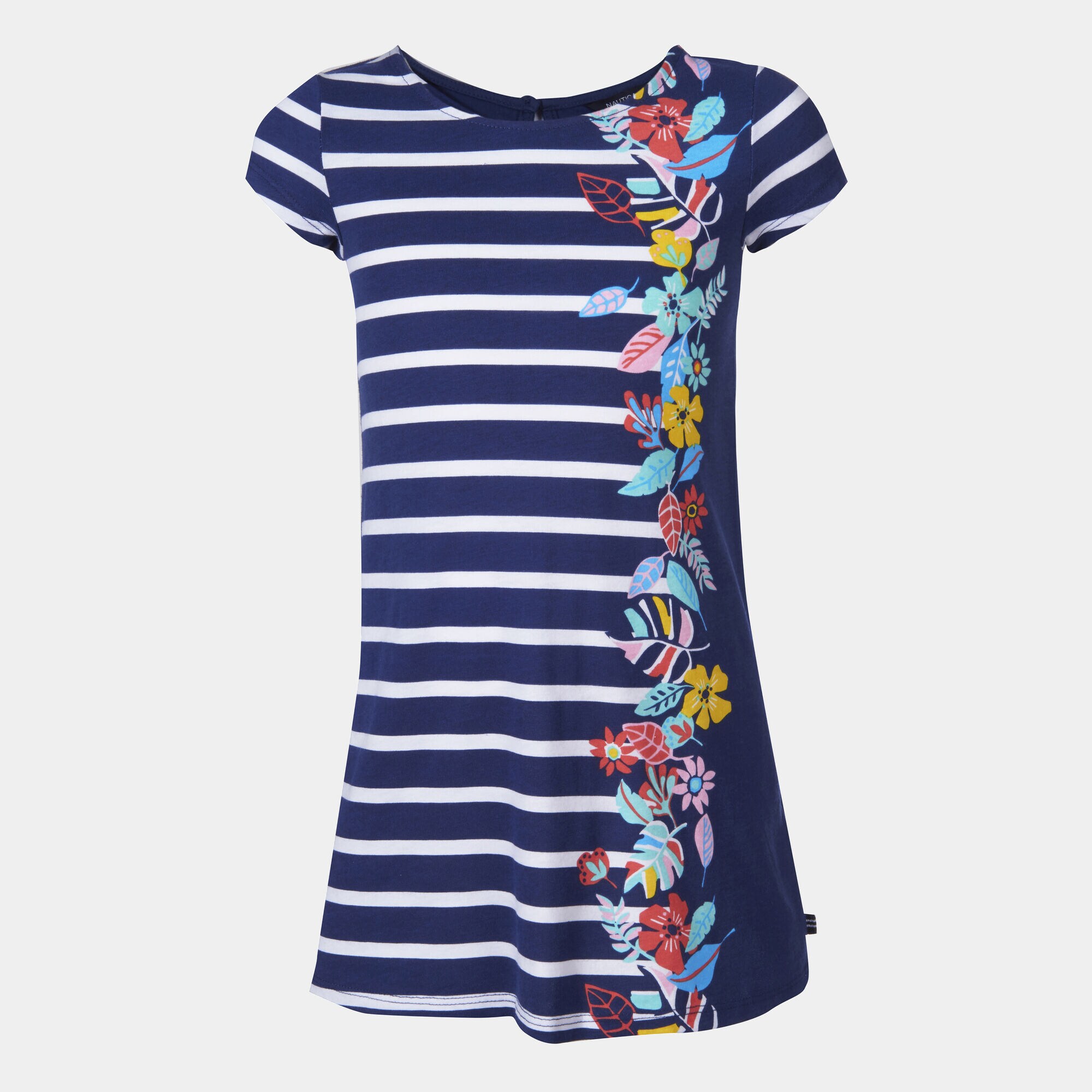LITTLE GIRLS' STRIPED FLORAL PRINT DRESS (4-7),Aqua Isle,large