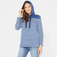 STRIPE PULLOVER HOODIE,Windsurf Blue,large